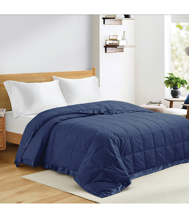 EVELYN COMFORTER w/SATIN BINDING AST