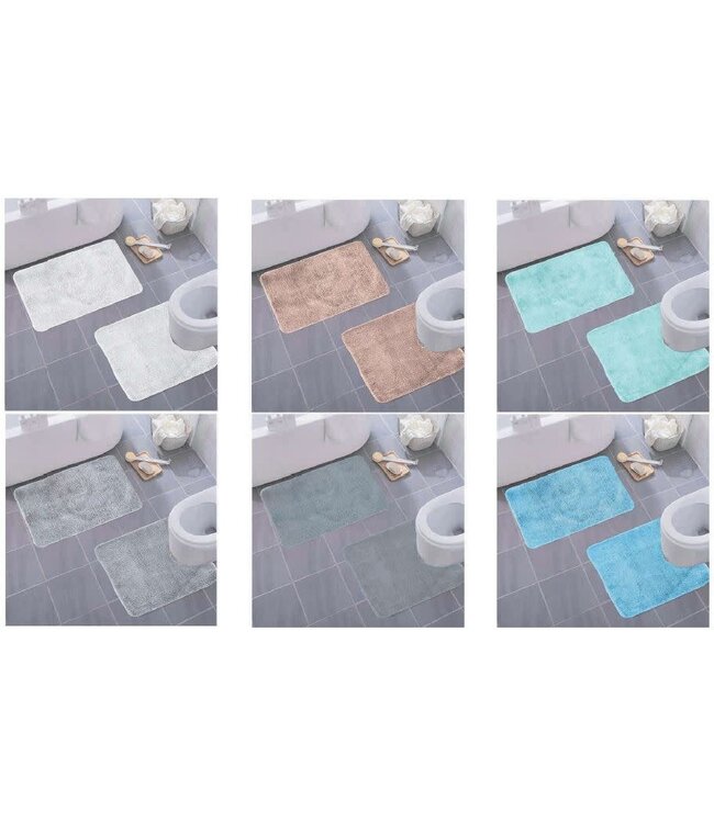 SPA 2pc ANTI-SLIP BATH MAT SET AST 19X30"