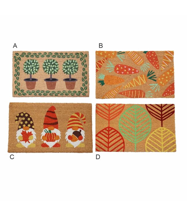 LAUREN TAYLOR PRINTED COIR MAT WITH PVC BACKING AST 18X30"
