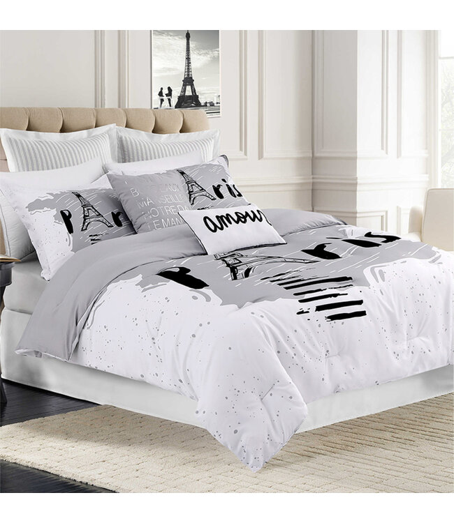LAUREN TAYLOR PARIS SKETCH COMFORTER SET GREY (MP2)
