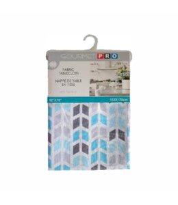 GOURMET PRO NEEDLE POINT COLLECTION FABRIC TABLECLOTH BLUE