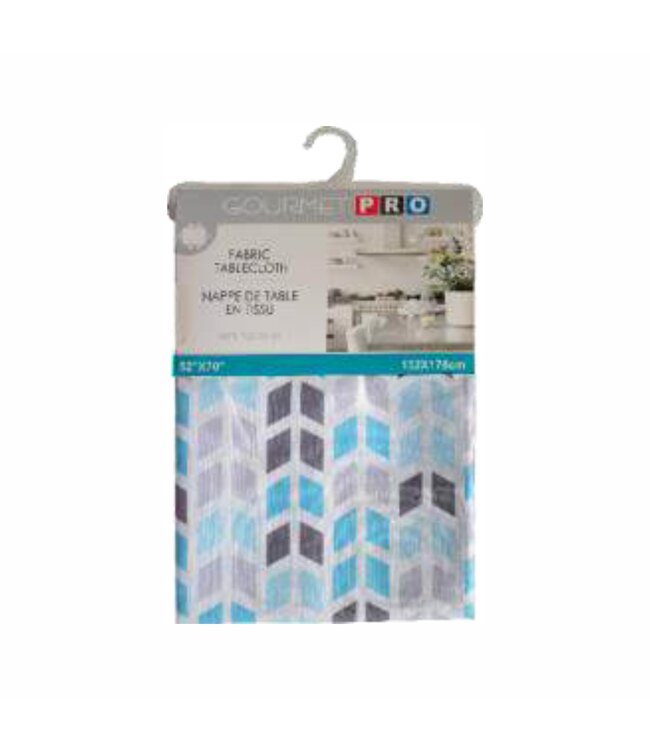 GOURMET PRO NEEDLE POINT COLLECTION FABRIC TABLECLOTH BLUE