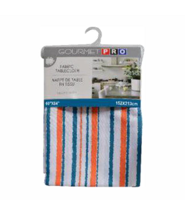 GOURMET PRO FLORET COLLECTION FABRIC TABLECLOTH STRIPE