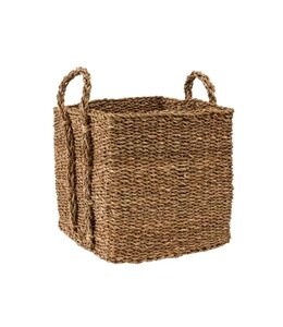 SEAGRASS CUBE BASKET NATUAL 13"