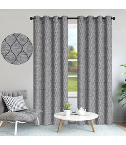 AUDREY 2Pk JACQUARD TEXTURED WINDOW PANELS AST 52X84"