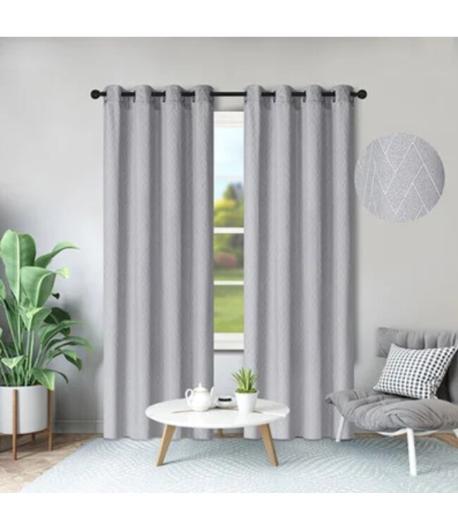 AUDREY 2Pk JACQUARD TEXTURED WINDOW PANELS AST 52X84"