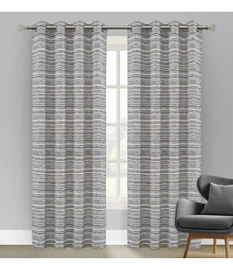 LAUREN TAYLOR GEORGIA 2PK JACQUARD STRIPED WINDOW PANELS AST 52X84"