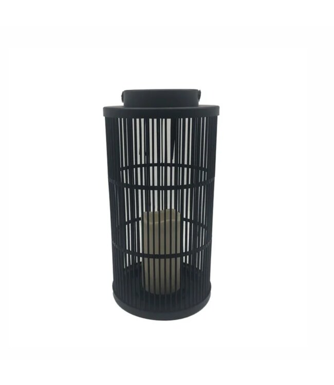 LAUREN TAYLOR CAGE SOLAR LANTERN BLACK 7" x 14"