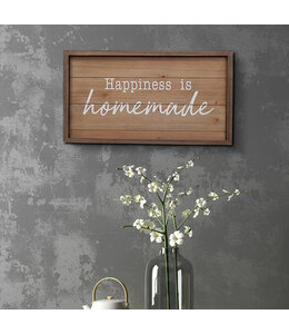 LAUREN TAYLOR HAPPINESS IS HOMEMADE WOODEN WALL ART 12" x 20"