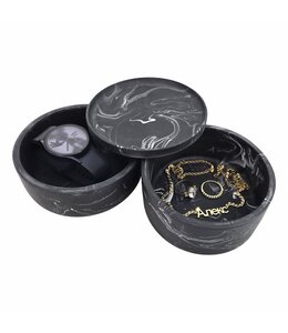 TARA RESIN JEWELLERY/COSMETIC ORGANIZER BLACK/MARBLE