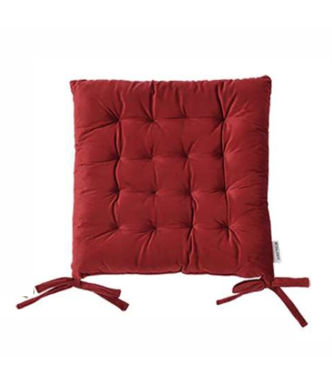 LAUREN TAYLOR VELVET TUFTED CHAIR PAD 16X16"