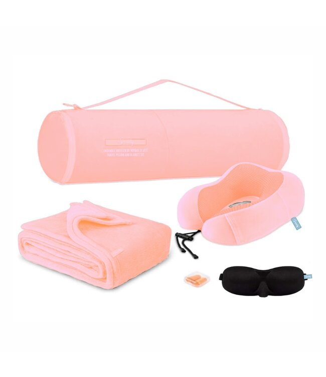 SERENITY TRAVEL PILLOW 9.8x6" AND BLANKET 43x60" SET