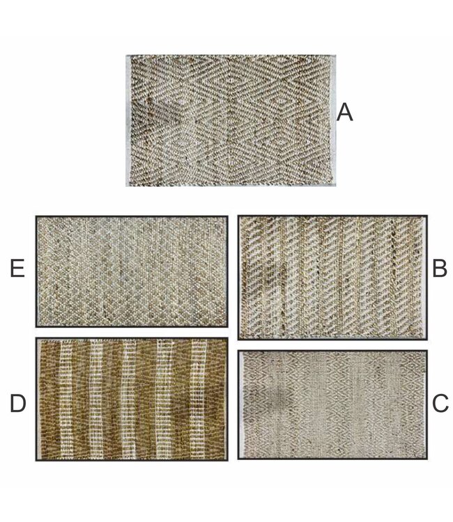 LAUREN TAYLOR MANALI JUTE COTTON DOOR MAT ASSORTED 20x32"