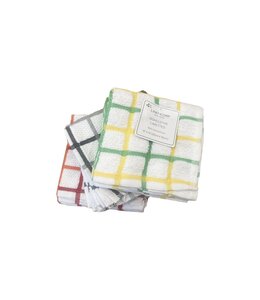 TERRY 4PK CHECK DISHCLOTH AST 12X12"