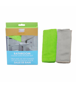 2pk BATHROOM CLEAN AND POLISH KIT AST 12X14" (MP24)