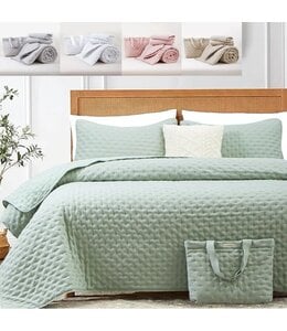LAUREN TAYLOR LUNA 4pc QUILT SET AST
