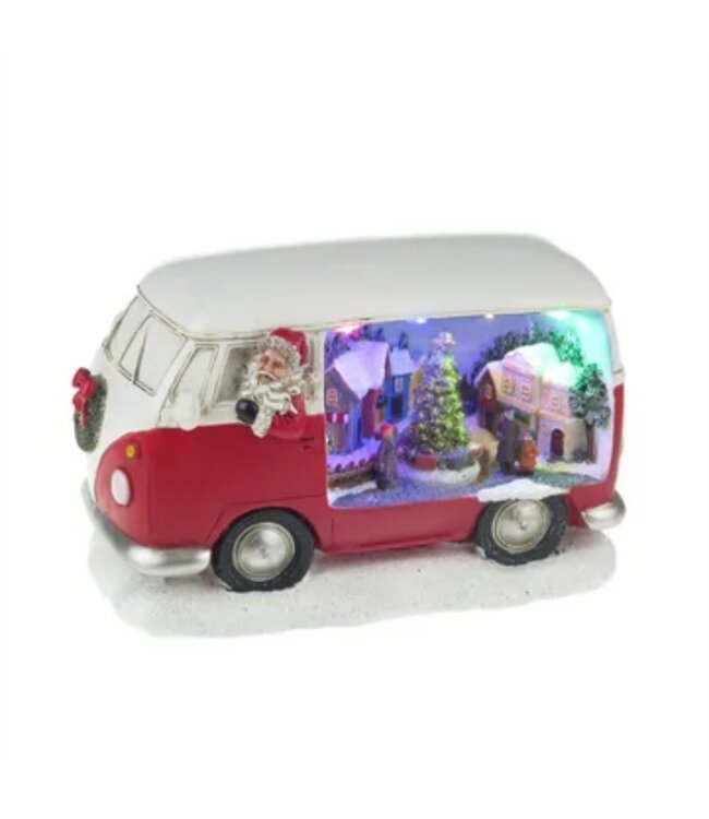 LAUREN TAYLOR MUSICAL LED SANTA'S VAN DECOR 8.9" x5.1"x 5.5"