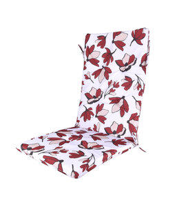 LILY OUTDOOR 2pk HIGH BACK CHAIR PAD PRINTED RED 42x17"