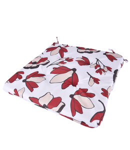 LILY OUTDOOR 2pk CHAIR PAD PRINTED RED 17x17"