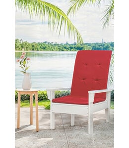 LILY OUTDOOR 2pk HIGH BACK CHAIR PAD SOLID RED 42x17"