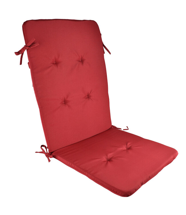 LILY OUTDOOR HIGH BACK CHAIR PAD SOLID RED 42x17"