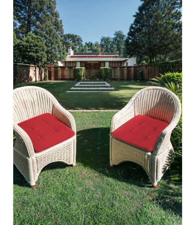 LILY OUTDOOR 2pk CHAIR PAD SOLID RED 17x17"