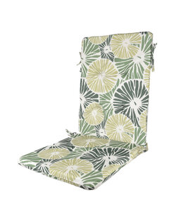 LIME OUTDOOR 2pk HIGH BACK CHAIR PAD PRINTED GREY 42x17"