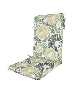 LIME OUTDOOR HIGH BACK CHAIR PAD PRINTED GREEN 42x17"