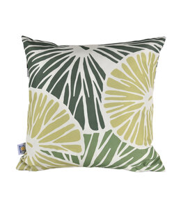 LIME OUTDOOR CUSHION PRINTED GREY 17x17"