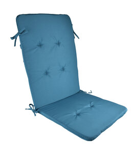 PINEAPPLE OUTDOOR 2pk HIGH BACK CHAIR PAD SOLID BLUE 42x17"