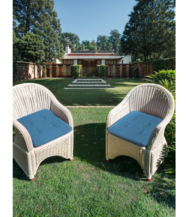 PINEAPPLE OUTDOOR 2pk CHAIR PAD SOLID BLUE 17x17"