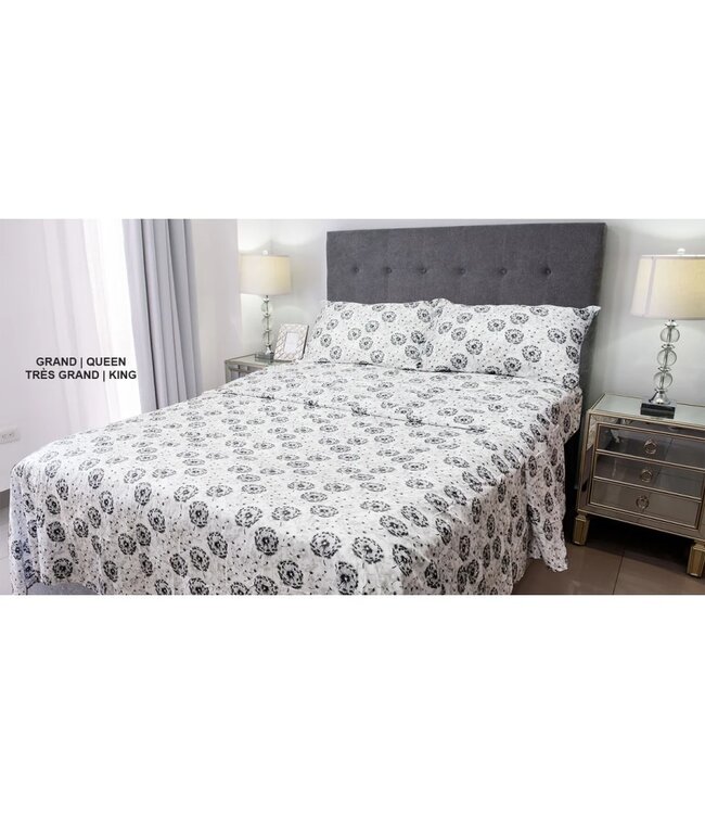 LAUREN TAYLOR AINSLEY MICROFIBRE SHEET SET GREY