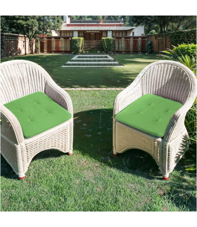 LIME OUTDOOR 2pk CHAIR PAD SOLID GREEN 17x17"