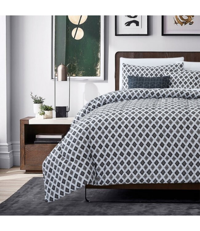 LELAND COMFORTER SET BLUE 5pc DOUBLE/QUEEN