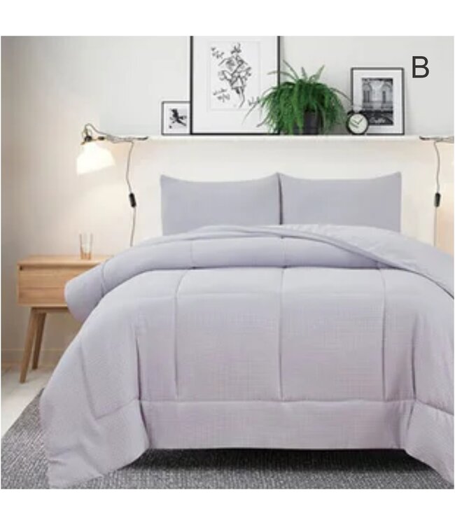 ADRIEN LEWIS WILLIAM WAFFLE 3PC COMFORTER SET AST QUEEN