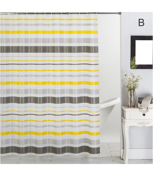 PRINTED PEVA SHOWER CURTAIN AST 70X72" (MP24)