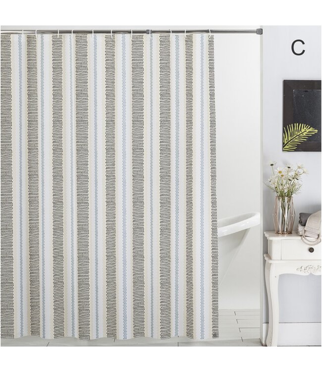 PRINTED PEVA SHOWER CURTAIN AST 70X72" (MP24)