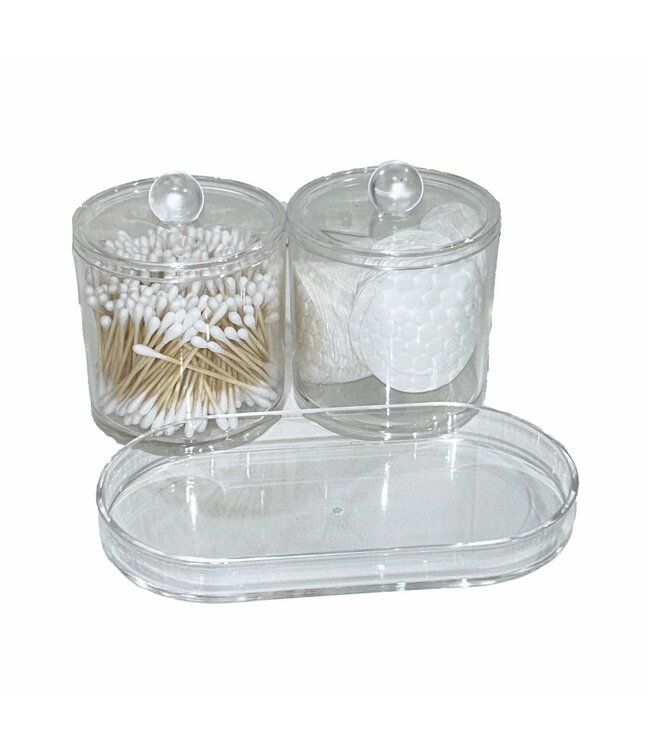ACRYLIC COTTON SWAB & PAD ORGANIZER SET
