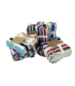 5PK STRIPE FACE CLOTH AST 12X12"