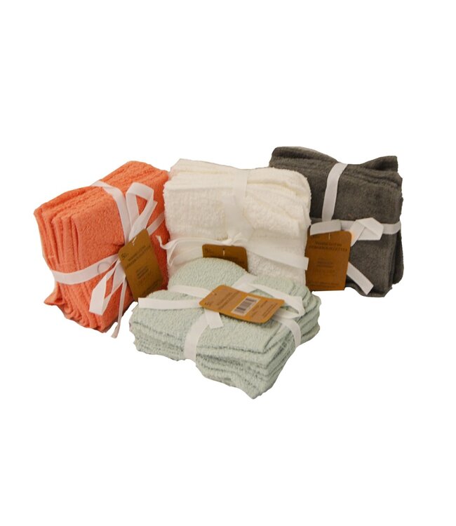 5pk SOLID AST FACE CLOTH 12X12"