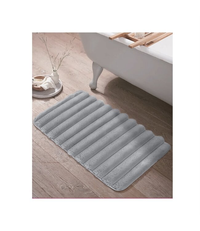 ULTRA SOFT FAUX FUR BATH MAT AST (BROWN or TAUPE or GREY) 20"X30"