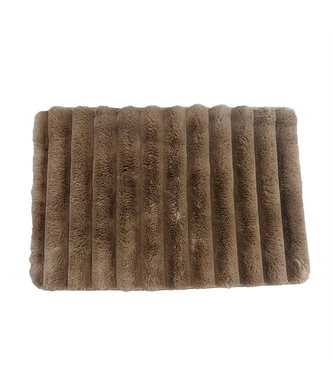 ULTRA SOFT FAUX FUR BATH MAT AST (BROWN or TAUPE or GREY) 20"X30"