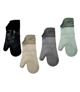 SILICONE OVEN MITT AST (BLACK or TAUPE or SAGE or GREY) 15"