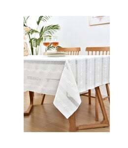 TUSCANY JACQUARD EMBROIDERED TABLECLOTH IVORY