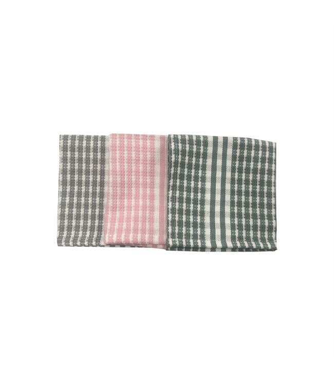 WAFFLE 2Pk DISH CLOTHS 13X13" AST (Green OR Pink OR Grey)