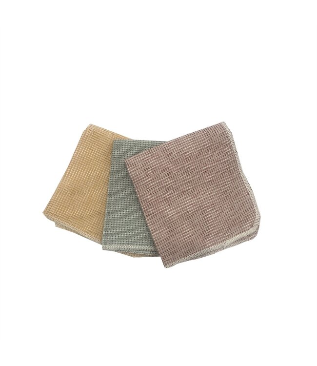 WAFFLE 2Pk DISH CLOTHS 14X14" AST (Brown OR Green OR Yellow)