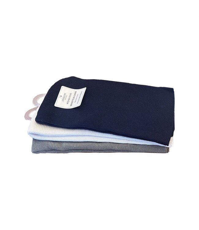 KNIT KITCHEN TOWEL 18X26" AST (Light Grey OR Navy OR White)