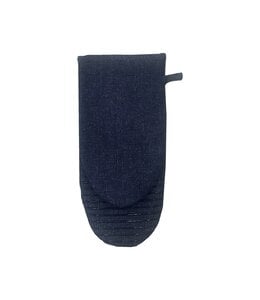 DENIM SILICONE OVEN MITT BLUE 6X13"