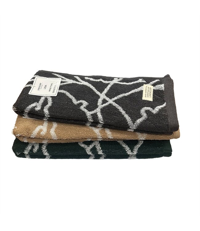 LIDIA JACQUARD TOWELS AST (grey OR green OR beige)