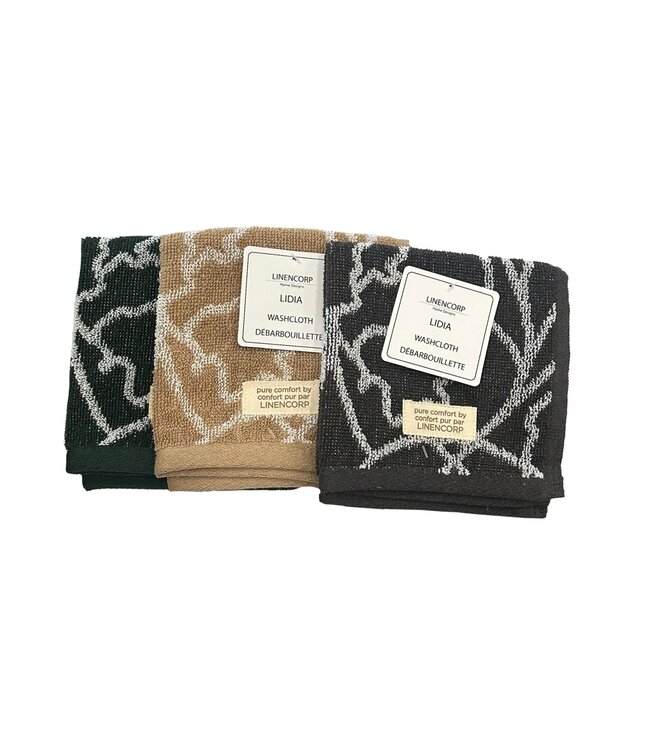 LIDIA JACQUARD TOWELS AST (grey OR green OR beige)